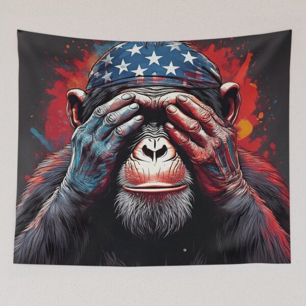 Item preview, Graffiti Chimp covering eyes designed and sold by Boxing Kangaroo Retail Company.