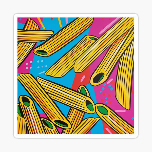 Aperçu de l'œuvre Pâtes Penne Pop Art 2 créée et vendue par AstroRisq.