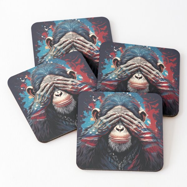 Item preview, Graffiti Chimp covering eyes designed and sold by Boxing Kangaroo Retail Company.