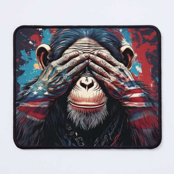 Item preview, Graffiti Chimp covering eyes designed and sold by Boxing Kangaroo Retail Company.
