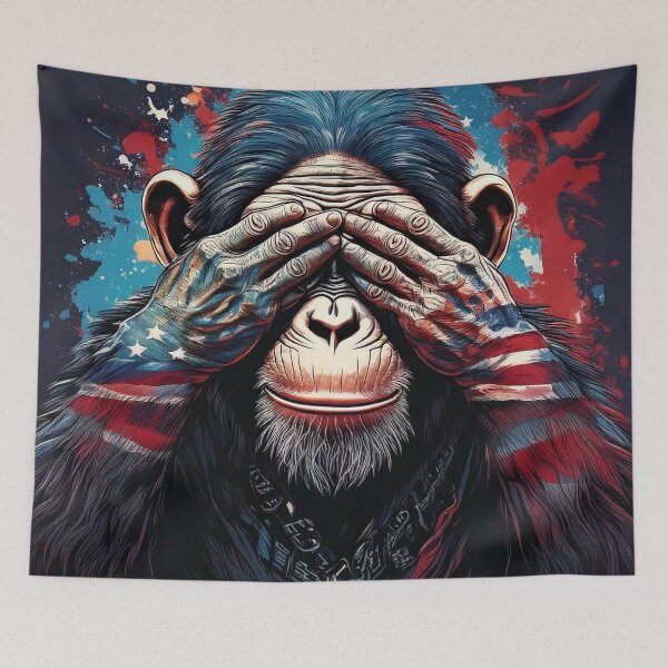 Item preview, Graffiti Chimp covering eyes designed and sold by Boxing Kangaroo Retail Company.