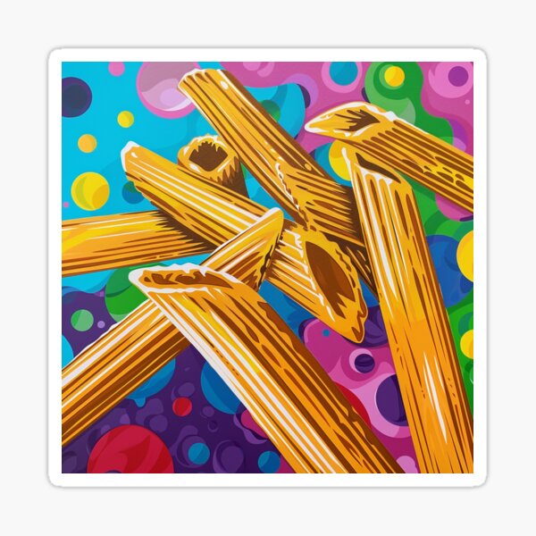 Aperçu de l'œuvre Pâtes Penne Pop Art 3 créée et vendue par AstroRisq.