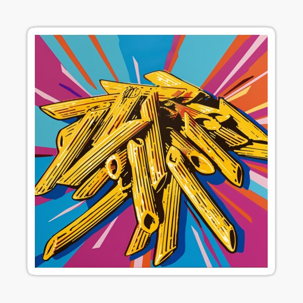 Aperçu de l'œuvre Pâtes Penne Pop Art 4 créée et vendue par AstroRisq.