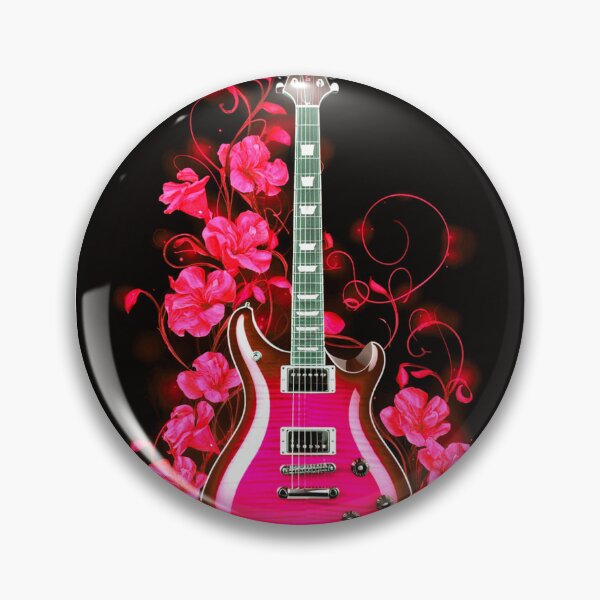 Item preview, Electric Red Guitar with Floral Aura designed and sold by Exodoi.