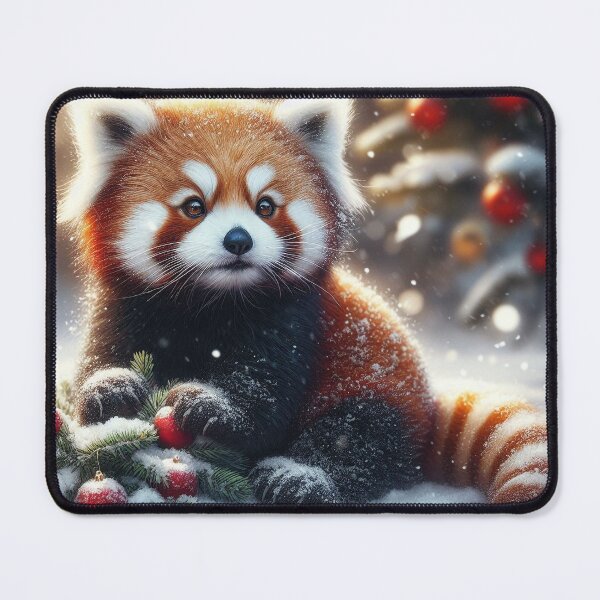 Item preview, Red Panda Lays in the Christmas Snow designed and sold by nikkolaus.