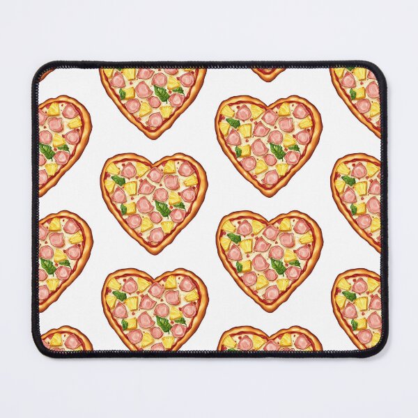Aperçu de l'œuvre Pizza au jambon et à l'ananas en forme de cœur créée et vendue par DigitalToast.
