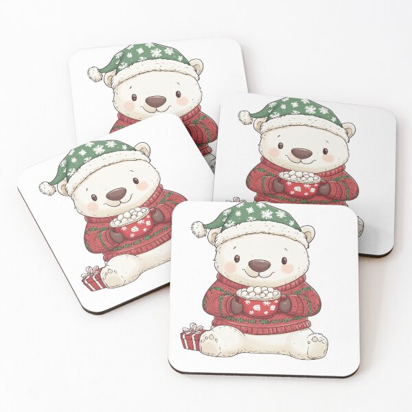 Item preview, Sweet Christmas Bear Cocoa Winter Snow designed and sold by ArtRealms.