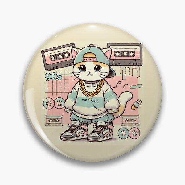 Item preview, 90s Hip - Hop Vintage Cat III - Funny Music Sticker designed and sold by WeLoveCatss.