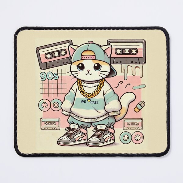 Artikelvorschau, 90er Hip-Hop Vintage Cat III - Lustige Musik Sticker entworfen und verkauft von WeLoveCatss.