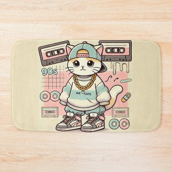 Item preview, 90s Hip - Hop Vintage Cat III - Funny Music Sticker designed and sold by WeLoveCatss.