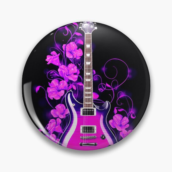 Item preview, Electric Magenta Guitar with Floral Aura designed and sold by Exodoi.