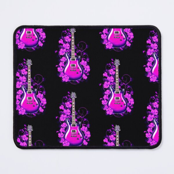 Item preview, Electric Magenta Guitar with Floral Aura designed and sold by Exodoi.