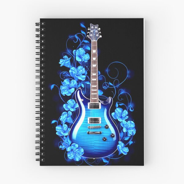Item preview, Electric Blue Guitar with Floral Aura designed and sold by Exodoi.