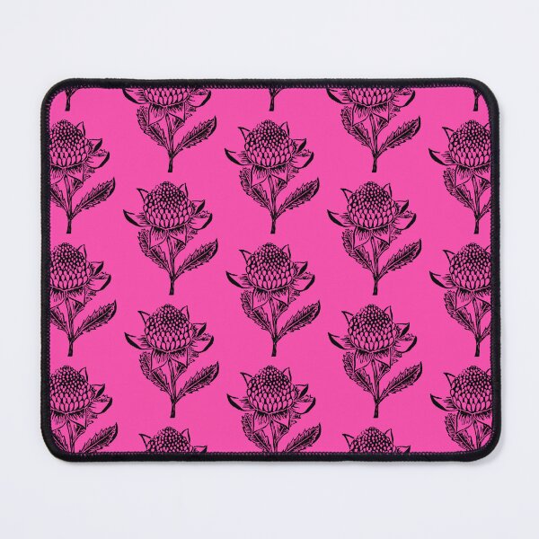Item preview, Waratah Blossom Linocut on Pink designed and sold by Rebecca Westlund Artist.