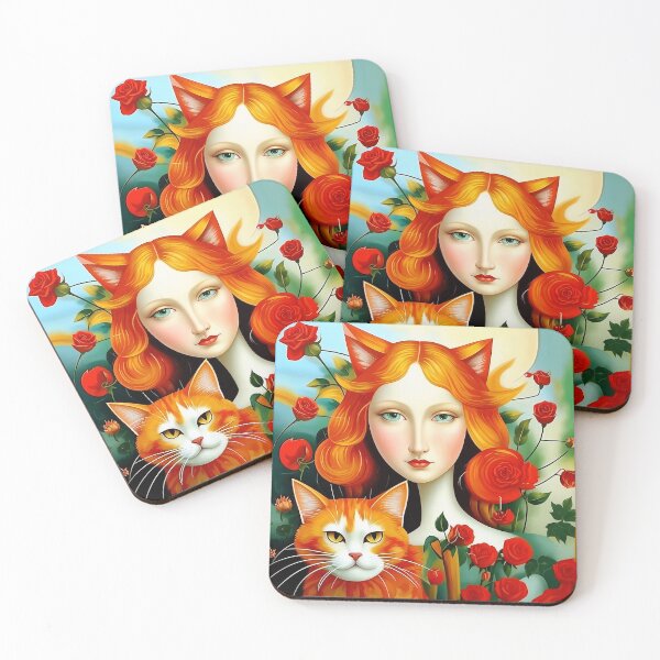 Item preview, Beautiful girl with a cat. designed and sold by Natalia-Vlad.