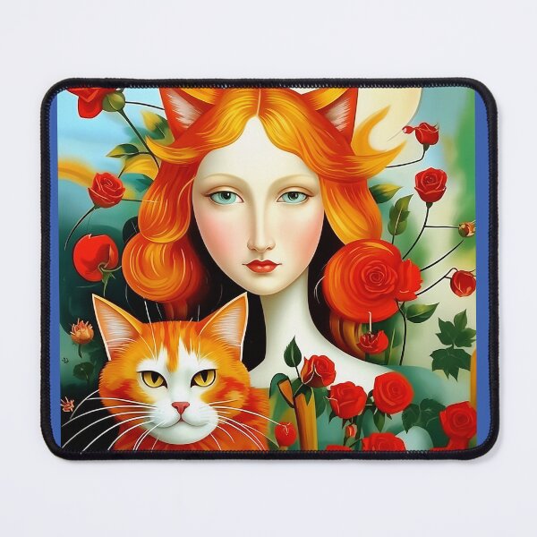 Item preview, Beautiful girl with a cat. designed and sold by Natalia-Vlad.
