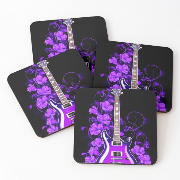 Item preview, Electric Purple Guitar with Floral Aura designed and sold by Exodoi.