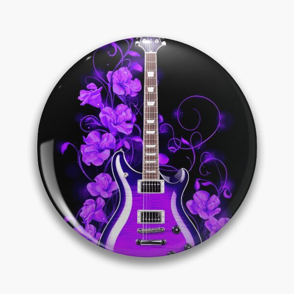 Item preview, Electric Purple Guitar with Floral Aura designed and sold by Exodoi.