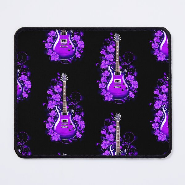 Item preview, Electric Purple Guitar with Floral Aura designed and sold by Exodoi.