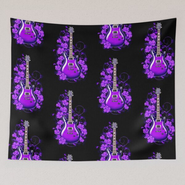 Item preview, Electric Purple Guitar with Floral Aura designed and sold by Exodoi.