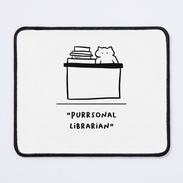 Item preview, "Purrsonal Librarian" | Adorable Cat Illustration designed and sold by RM-Journey.