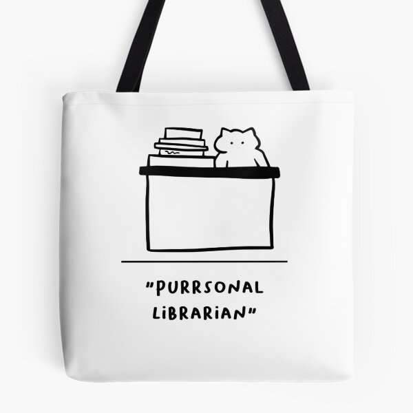Item preview, "Purrsonal Librarian" | Adorable Cat Illustration designed and sold by RM-Journey.