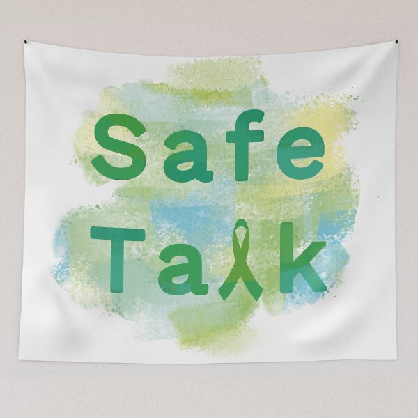 Item preview, Safe Talk Green Ribbon Mental Health Awareness Design designed and sold by Bo-Yin.