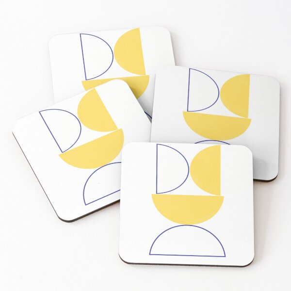 Item preview, Abstract Geometric Pattern with orange and Blue Shapes on White Background designed and sold by Beautiful art store.