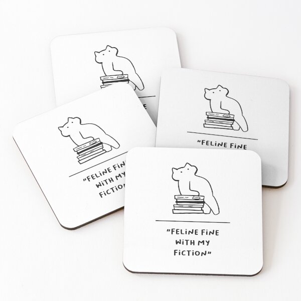 Item preview, "Feline Fine with My Fiction" | Adorable Cat Illustration designed and sold by RM-Journey.