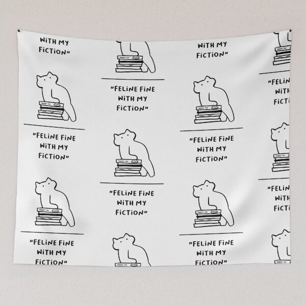 Item preview, "Feline Fine with My Fiction" | Adorable Cat Illustration designed and sold by RM-Journey.