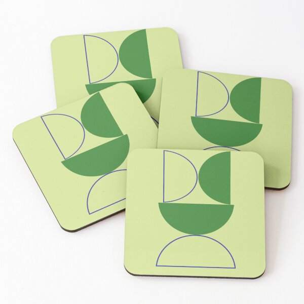 Item preview, Abstract Geometric Artwork Featuring Green Shapes with Minimalistic Style designed and sold by Beautiful art store.