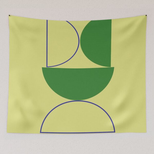 Item preview, Abstract Geometric Artwork Featuring Green Shapes with Minimalistic Style designed and sold by Beautiful art store.