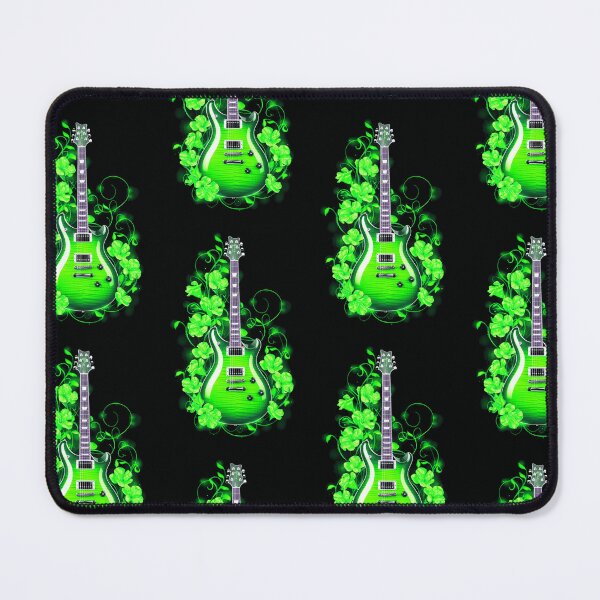 Item preview, Electric Green Guitar with Floral Aura designed and sold by Exodoi.