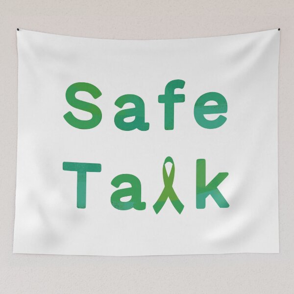 Item preview, Safe Talk Green Ribbon Mental Health Awareness Design designed and sold by Bo-Yin.
