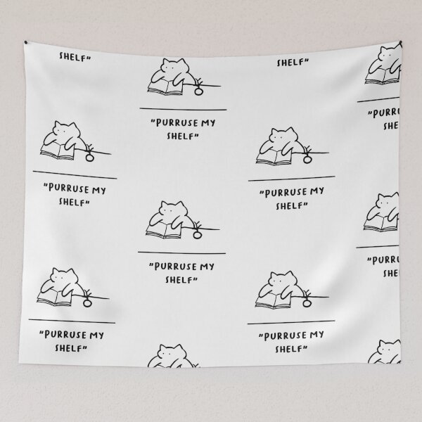 Item preview, "Purruse My Shelf" | Adorable Cat Illustration designed and sold by RM-Journey.