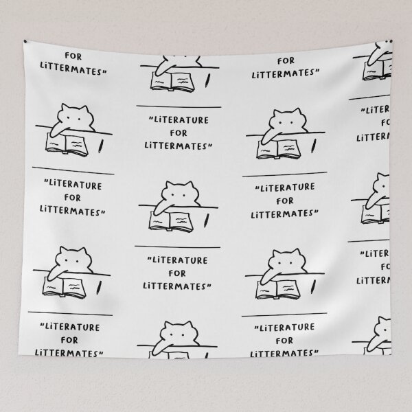 Item preview, "Literature for Littermates" | Adorable Cat Illustration designed and sold by RM-Journey.