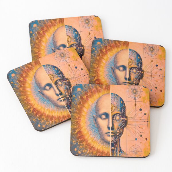 Item preview, Human and Machine Consciousness Duality Abstract Tech Artwork designed and sold by DreamsArtwear.