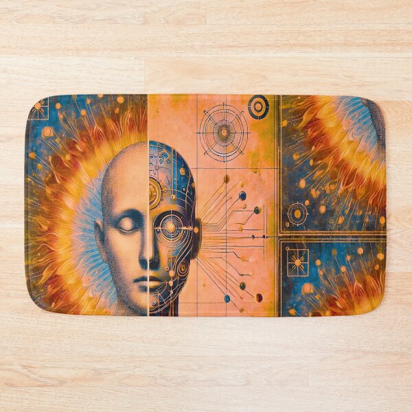 Item preview, Human and Machine Consciousness Duality Abstract Tech Artwork designed and sold by DreamsArtwear.