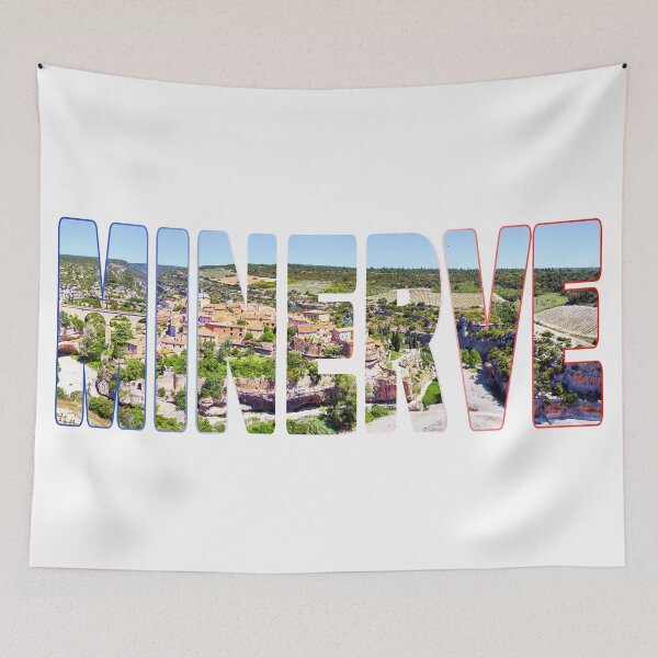 Item preview, MINERVE - Minervois Wine Region Aerial Clifftop Old Town designed and sold by Adam Gormley.