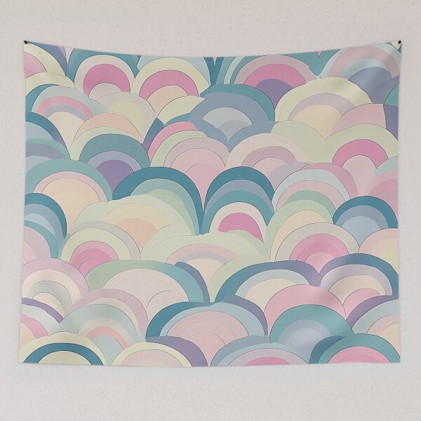 Item preview, Pastel scallops of pretty colors. designed and sold by liana campbell.