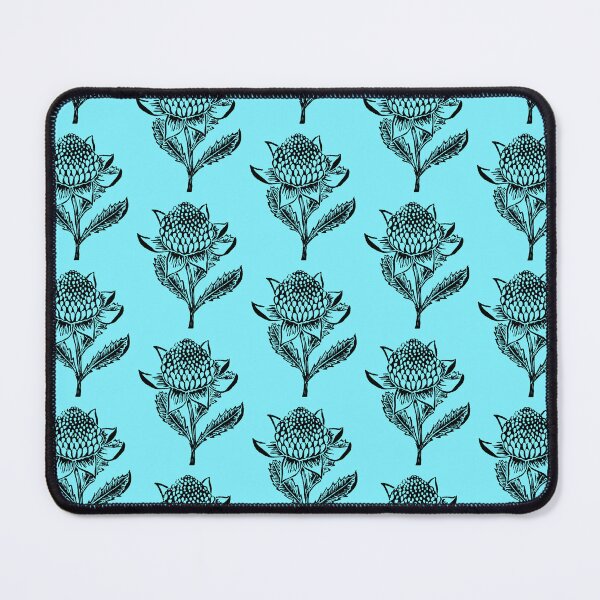 Item preview, Waratah Blossom Linocut on Blue designed and sold by Rebecca Westlund Artist.