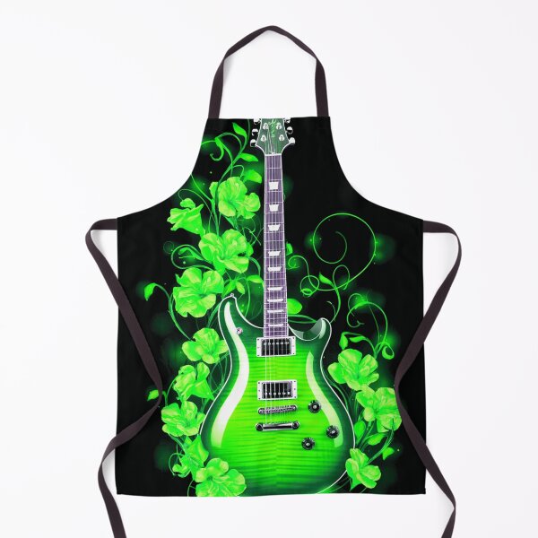Item preview, Electric Green Guitar with Floral Aura designed and sold by Exodoi.