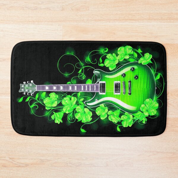 Item preview, Electric Green Guitar with Floral Aura designed and sold by Exodoi.