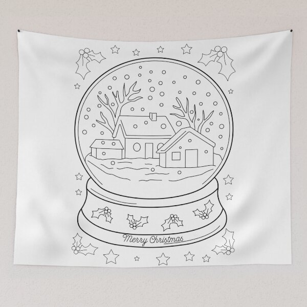Item preview, Christmas Snow Globe! A Coloring Book Design designed and sold by ColoringCove.