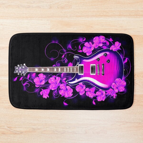 Item preview, Electric Magenta Guitar with Floral Aura designed and sold by Exodoi.