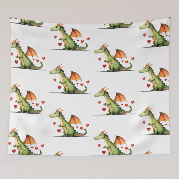 Item preview, Watercolor Dragon, Valentine Day, Love designed and sold by Victoria Riabov.