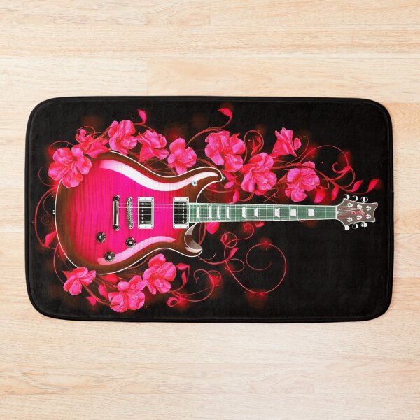 Item preview, Electric Red Guitar with Floral Aura designed and sold by Exodoi.