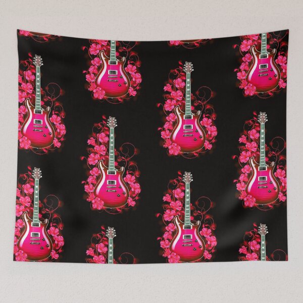 Item preview, Electric Red Guitar with Floral Aura designed and sold by Exodoi.