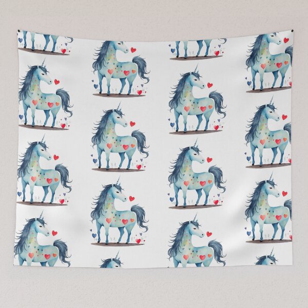 Item preview, Watercolor horse, watercolor unicorn, valentine day, love, adorable unicorn designed and sold by Victoria Riabov.