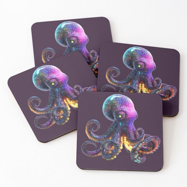 Item preview, Neon Galaxy Octopus with Glowing Tentacles designed and sold by PixelReverb.